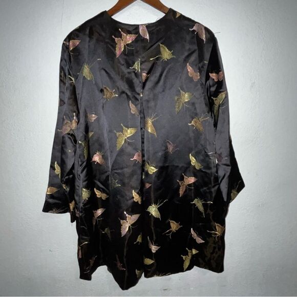 Women's Simone Chin Chin Butterfly Print Silk Kimono Blazer - Picture 6 of 8